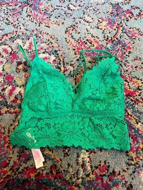 Victoria's Secret PINK Emerald Green Lace Bralette